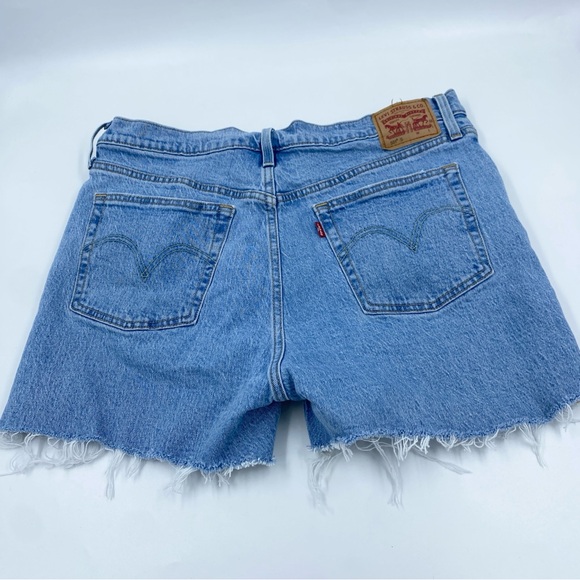 Vintage Levi’s 501 denim cut off Button Fly High Rise jean shorts 33 - Picture 4 of 5